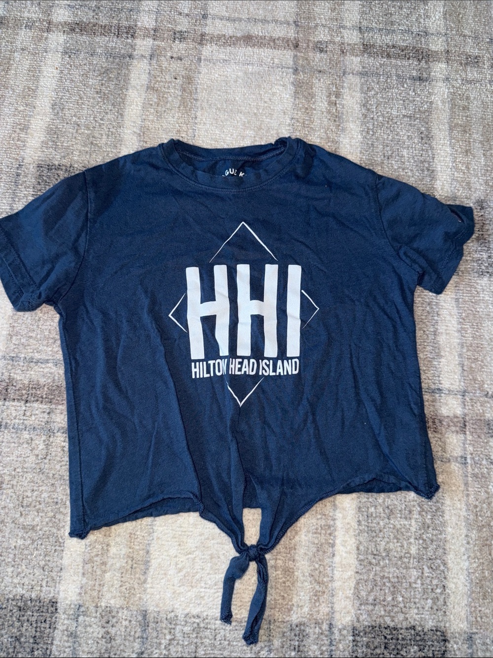 Hilton Head Island Navy Kids Tie-Front Tee